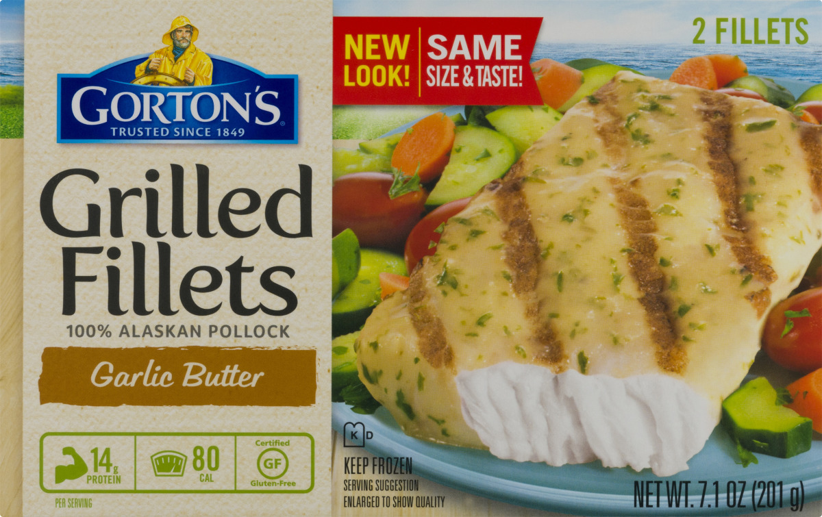 Gorton's Grilled Fillets 100 Alaskan Pollock Garlic Butter 2 CT