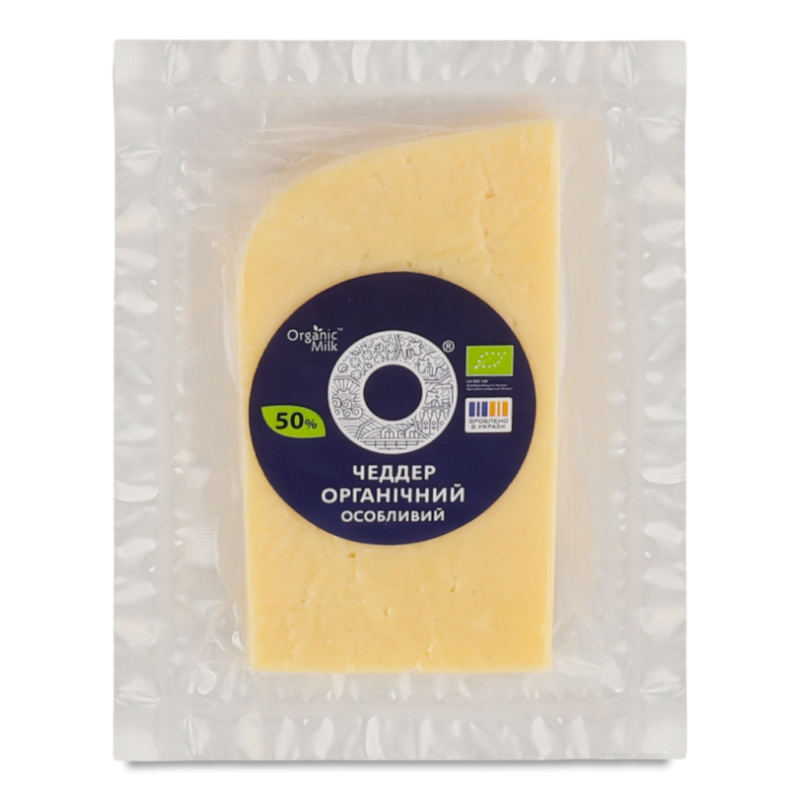 Сир Чеддер особливий органічний 50% 130г в/у Organic Milk