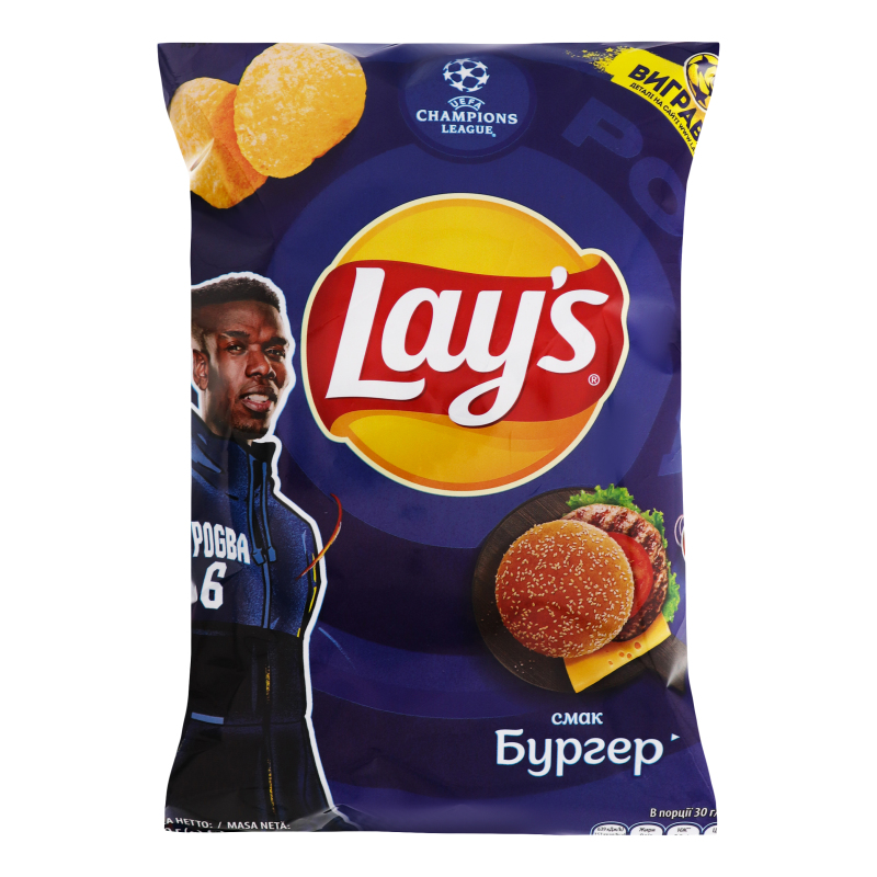 Чипсы картофельные со вкусом бургера Lays м/у 120г Lays(4823063121422 ...