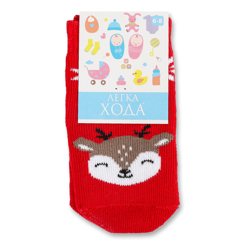 Шкарпетки дитячі червоні р.6-8 9314 Легка хода