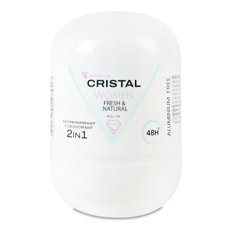 Антиперспірант-дезодорант 2в1 Fresh&Natural 50мл кульковий Cristal