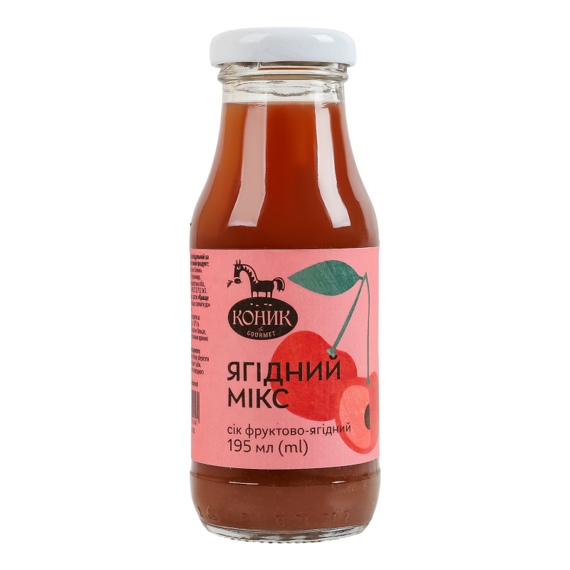 Сік неосвітлений пастеризований фруктово-ягідний Ягідний мікс Gourmet Коник с/пл