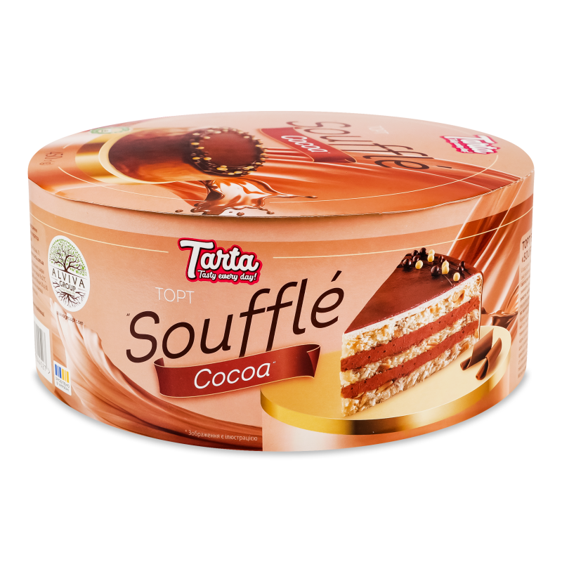 Торт Souffle Сocoa 450г блістер Tarta