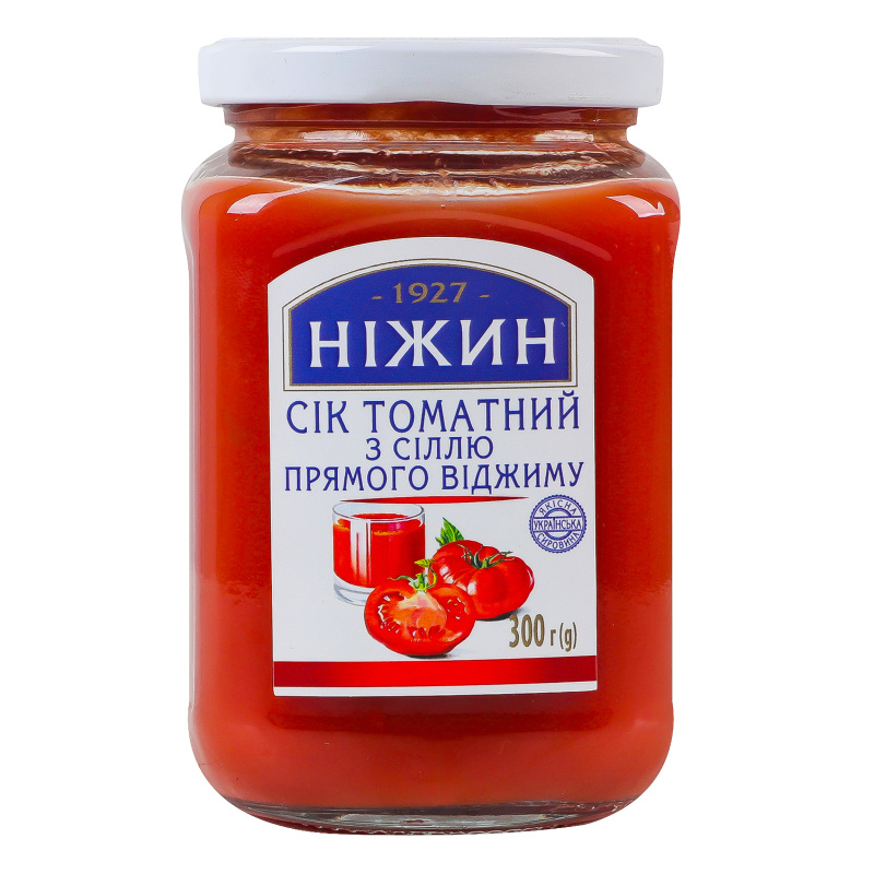 Сік прямого віджиму стерилізований з сіллю томатний Ніжин с/б