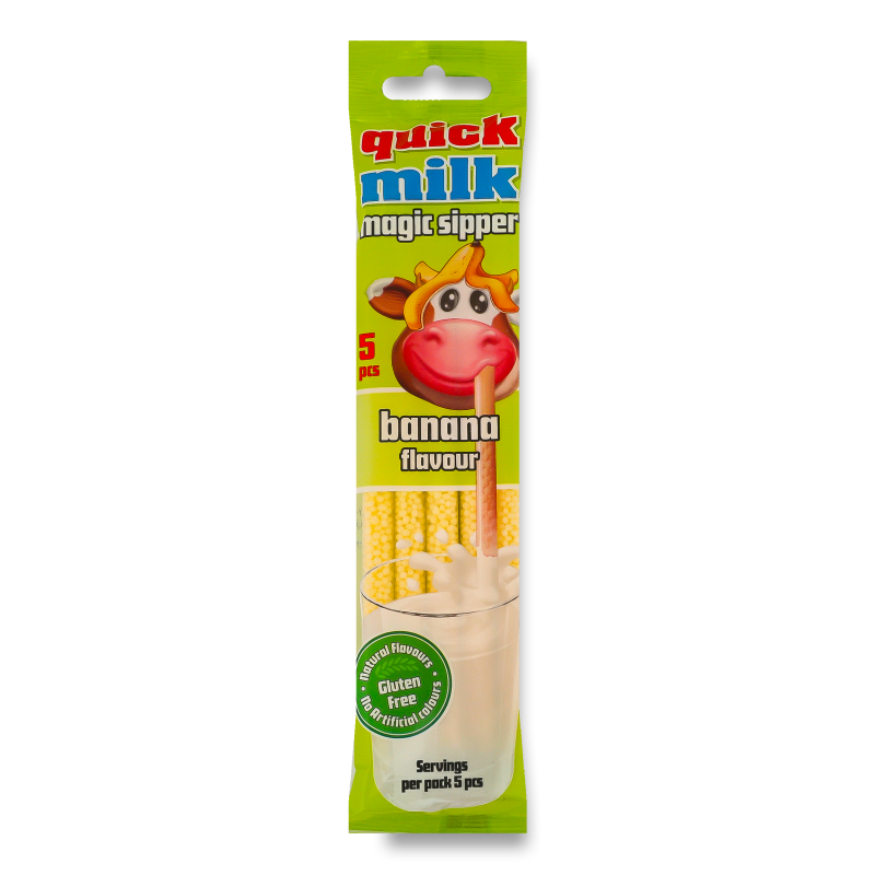 Соломинка д/молока з банановим смаком 5*6г Quick Milk