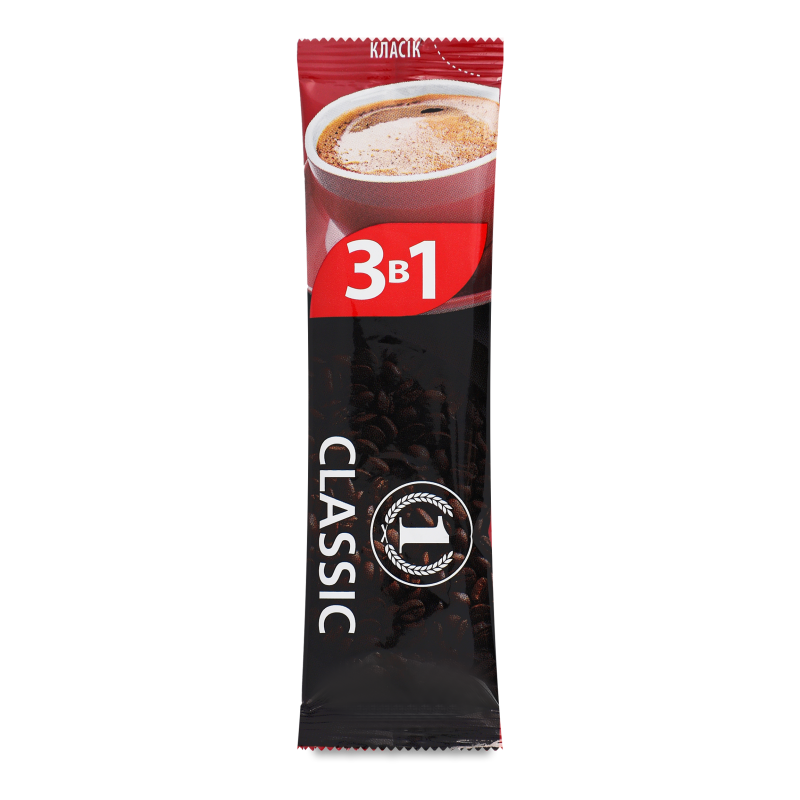 Напій кавовий Класік 3в1 розчинний 13г ТМ “1”