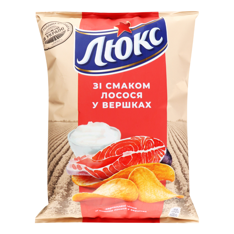 Чипсы картофельные со вкусом лосося в сливках Люкс м/у 125г Люкс ...