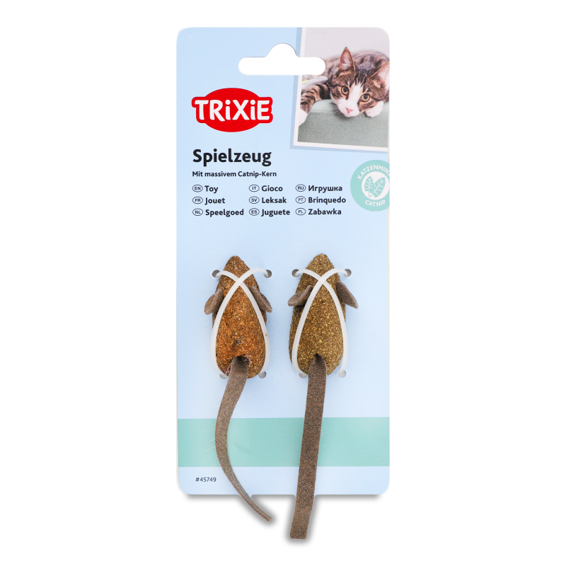 Іграшка д/котів Мишка кентип з котячою м”ятою 5см 2шт Тріксі