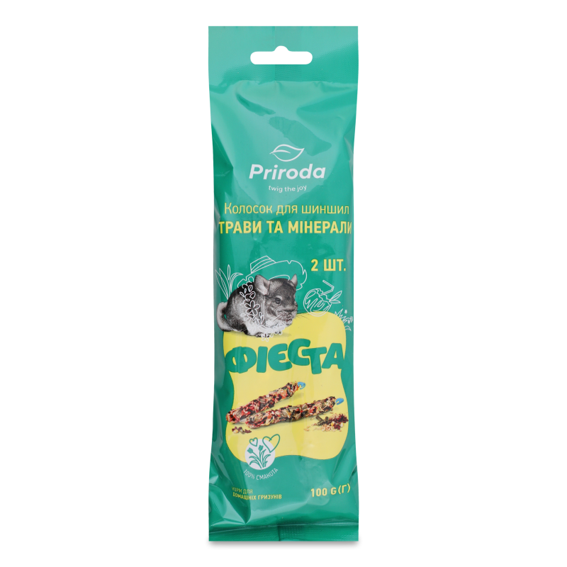 Ласощі д/шиншил Колосок Фієста Трави та мінерали 100г Природа