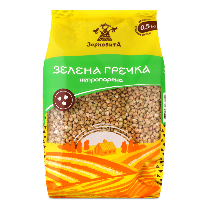 Крупа гречана непропарена 500г Зерновита