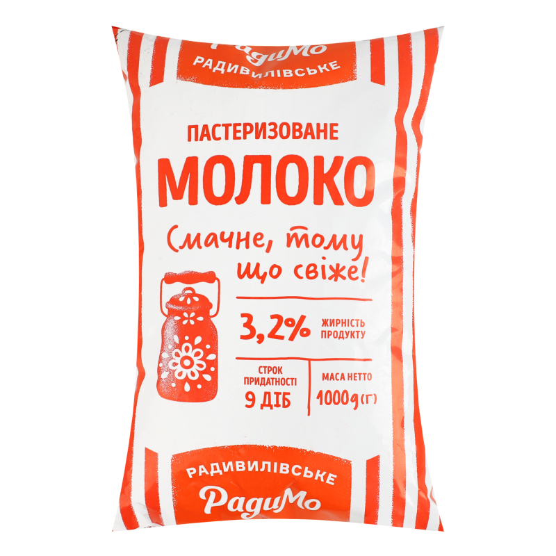 Молоко 3.2% пастеризоване РадиМо м/у