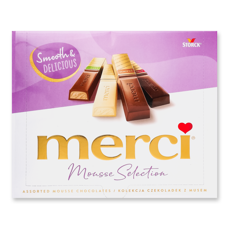Цукерки Merci Finest Selection шоколадні з мусовою начинкою 140г Storck