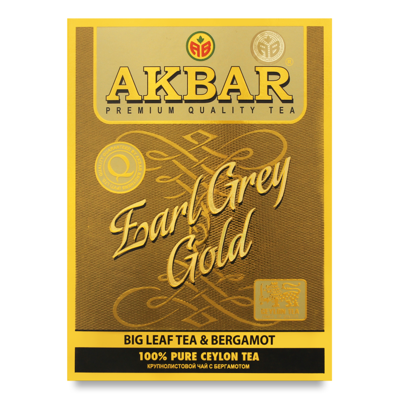 Чай Earl Grey Gold чорний з бергамотом 80г Akbar