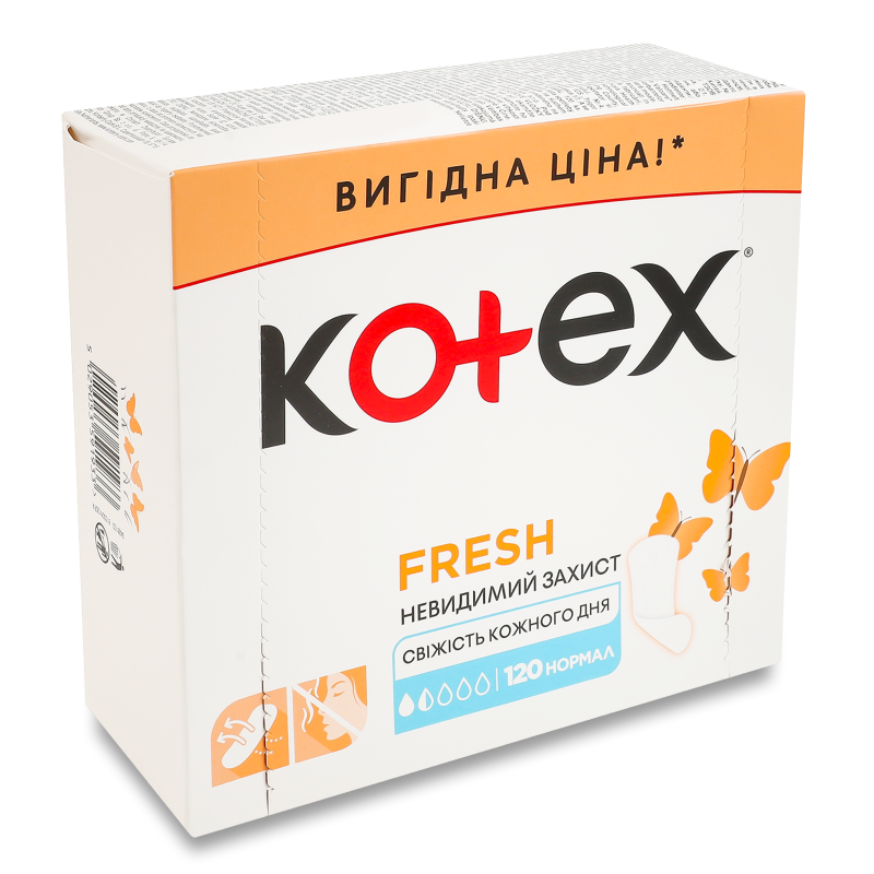 Прокладки щоденні Fresh нормал 120шт Kotex