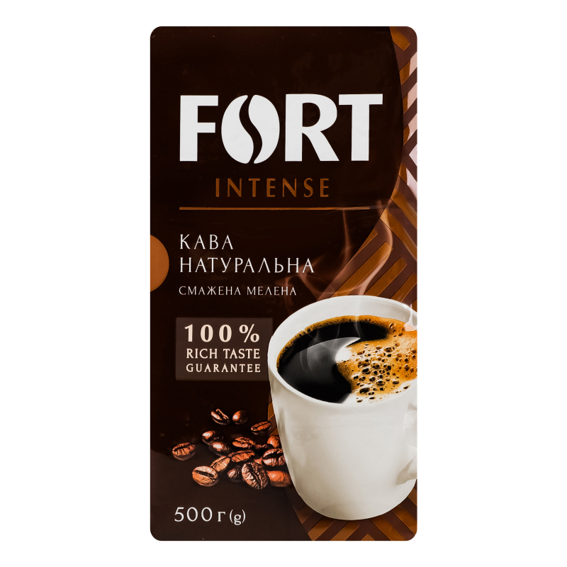 Кофе натуральный жареный молотый Intense Fort м/у 500г Fort