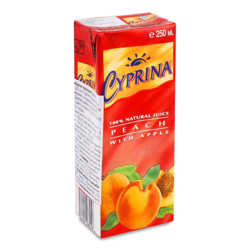 Сік яблучно-персиковий 0,25л т/п Cyprina