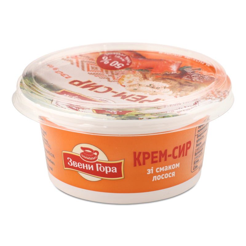 Крем-сир з смаком лосося 50% 130г стакан Звени Гора