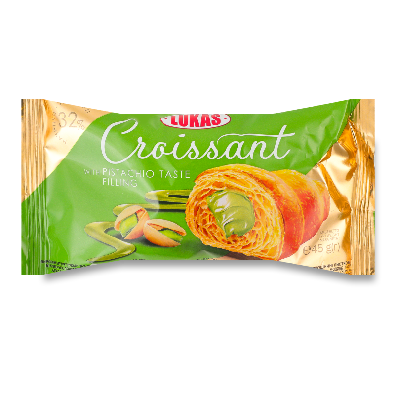 Круасанчик з начинкою з смаком фісташки 45г Lukas