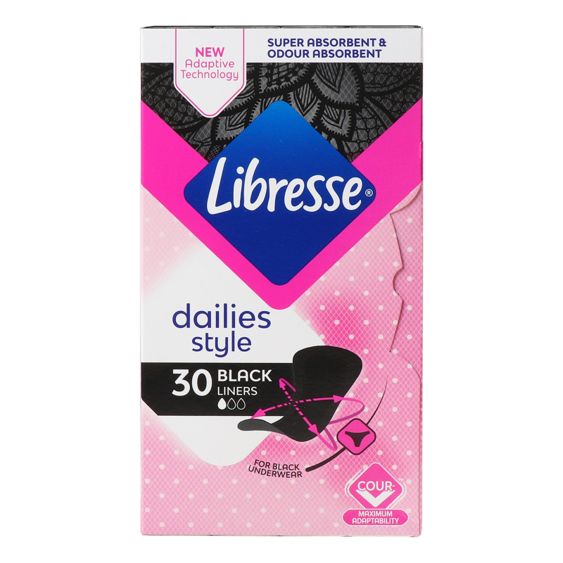 Прокладки ежедневные гигиенические Black Liners Libresse 30шт Libresse ...