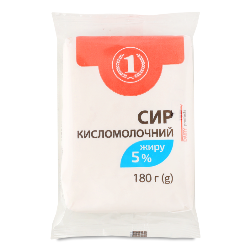 Сир кисломолочний 5% 180г ТМ “1”