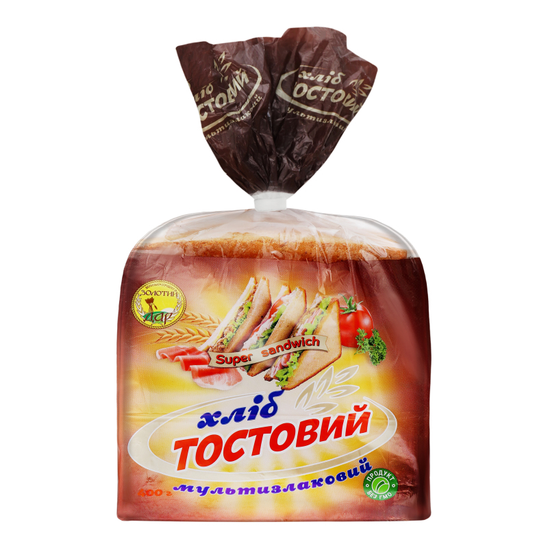 Хлеб Тостовый мультизлаковый Золотий дар м/у 400г Золотий дар ...