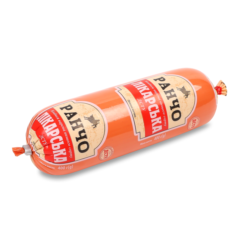 Ковбаса Лікарська варена в/г малий батон 400г поліамід Ранчо