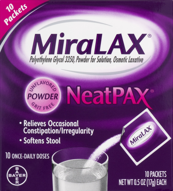 MiraLAX NeatPAX Osmotic Laxative Unflavored Powder 10 CT MiraLAX