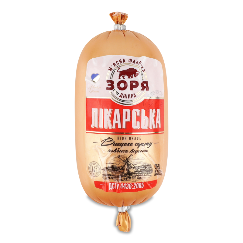 Ковбаса Лікарська варена в/г 400г п/а Зоря Дніпра