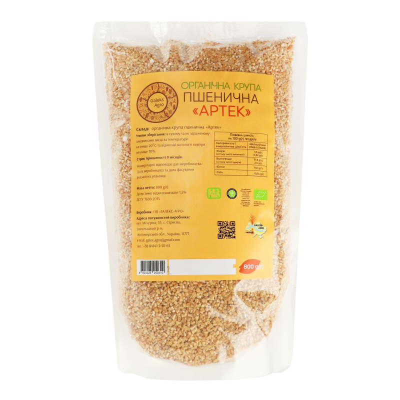 Крупа пшеничная органическая Артек Galeks-Agro д/п 800г Galeks-Agro ...