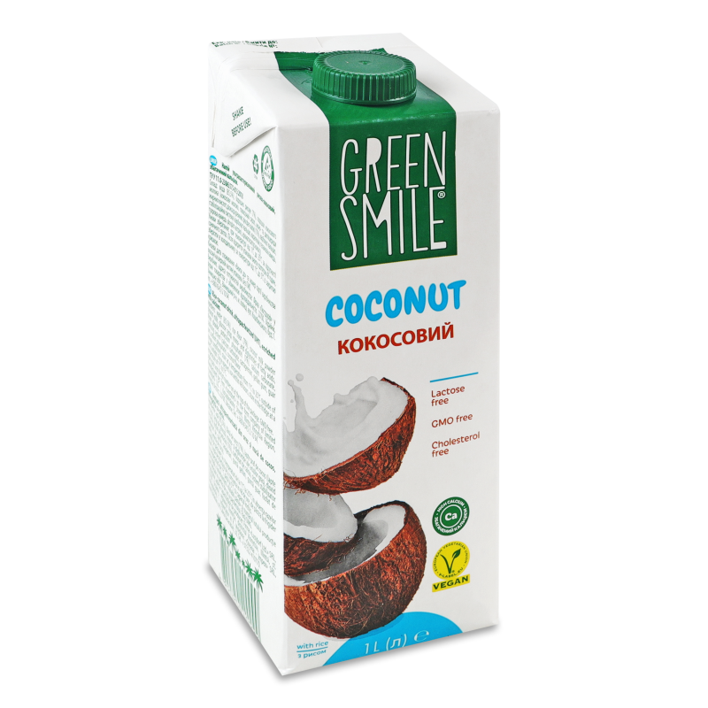 Напій рисово-кокосовий ультрапастеризований 3% 1л т/брік Green Smile
