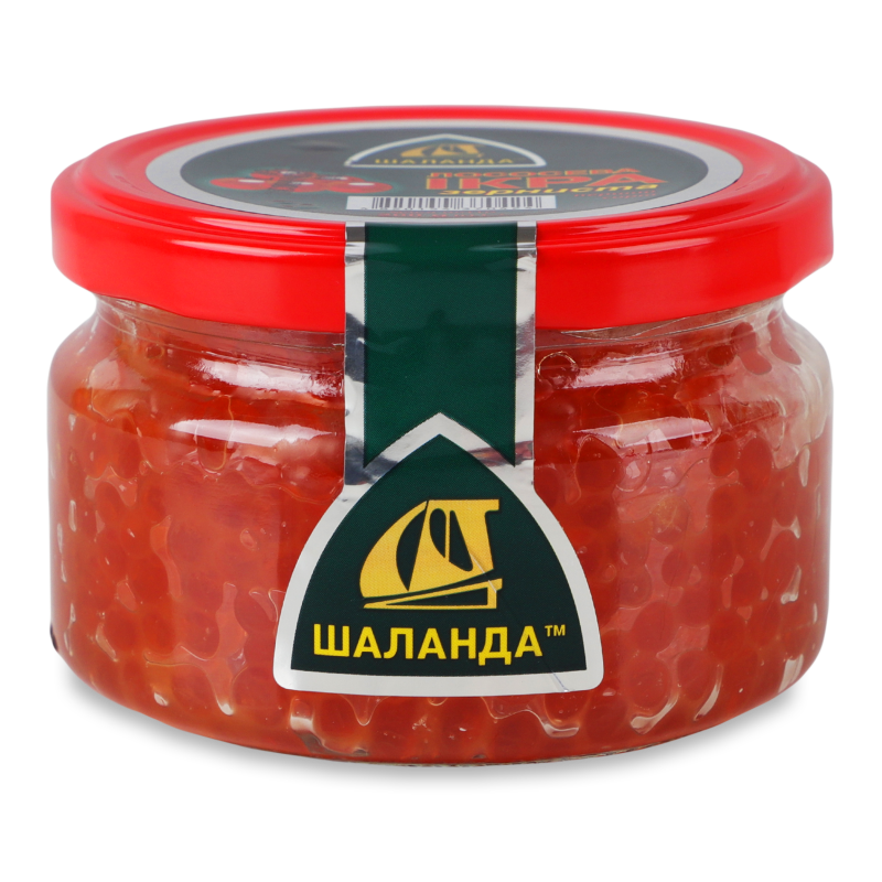 Ікра лососева червона зерниста 200г скло Шаланда
