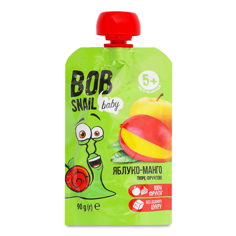Пюре дитяче Яблуко-манго від 5місяців 90г пауч Bob Snail