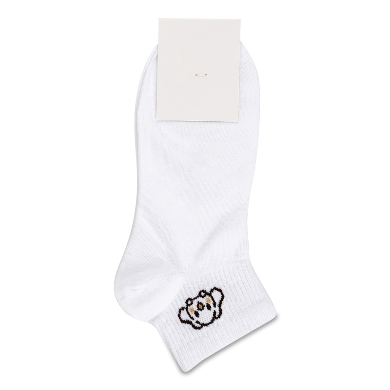 Шкарпетки жіночі білі рубчик з малюнком резинка короткі р.35-42 FHF24111631