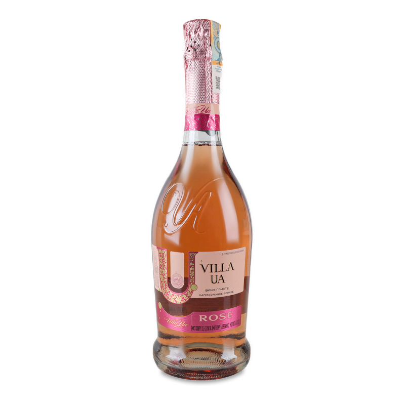 Вино ігристе рожеве н/солодке 10-13,5% 0,75л Villa UA