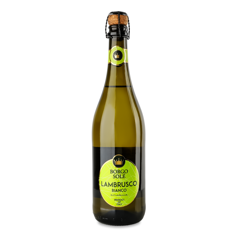Вино іскристе Lambrusco dell’Emilia IGT Bianco Amabile біле н/солодке 8% 0,75л Borgo Sole