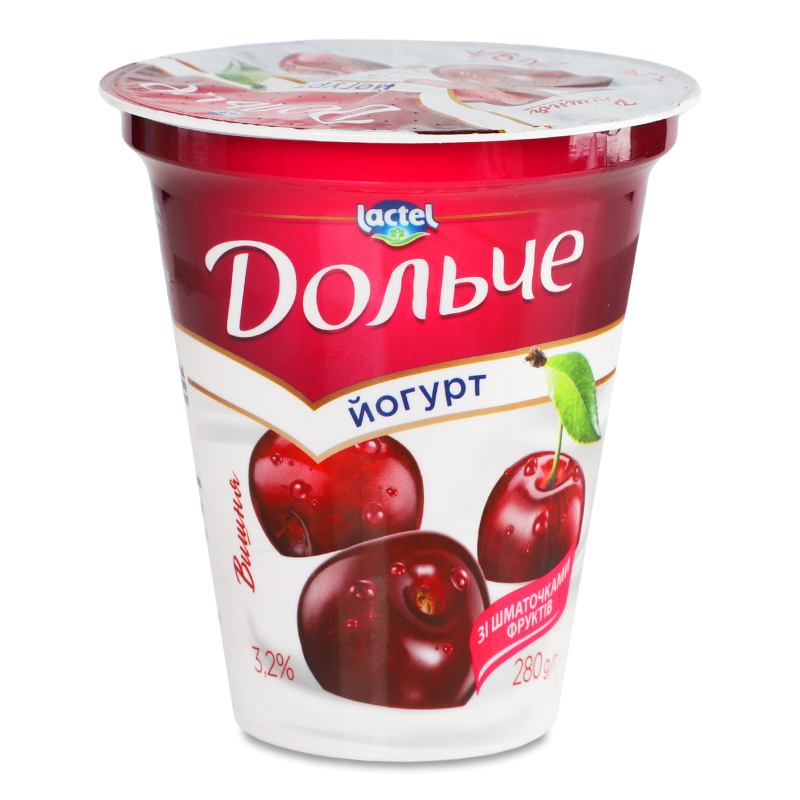 Йогурт з наповнювачем Вишня 3,2% 280г стакан Дольче