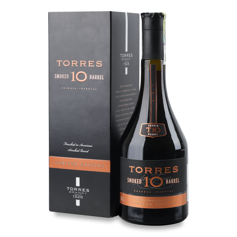 Бренді Smoked Barrel 10років 38% 0,7л коробка Torres