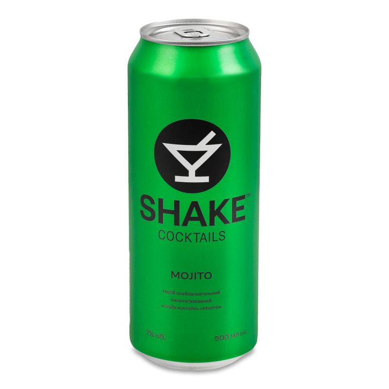 Напій слабоалкогольний Mojito сильногазований 7% 0,5л ж/б Shake
