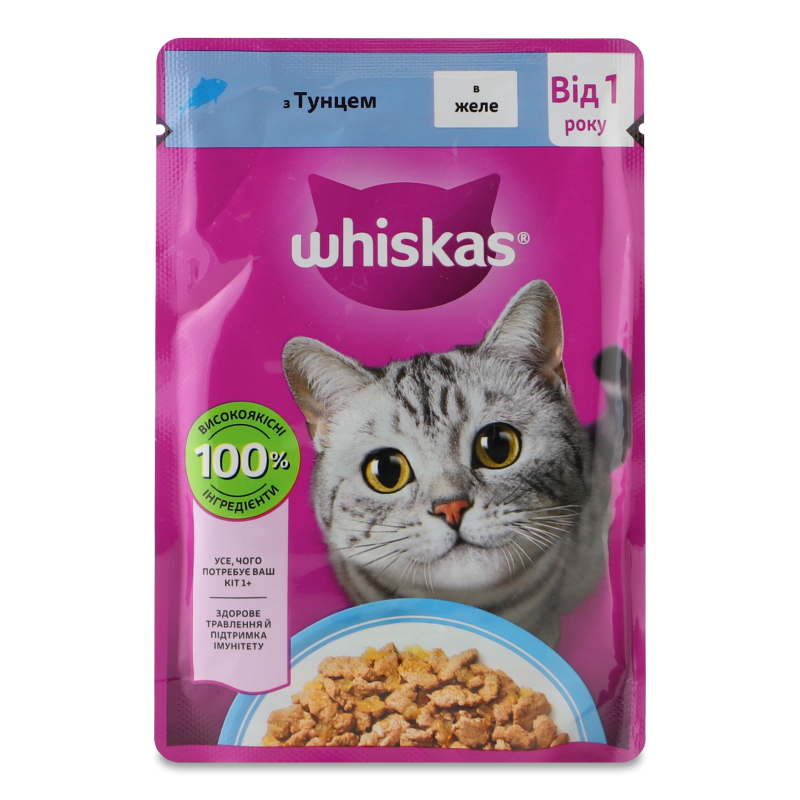 Корм д/дорослих котів з тунцем в желе 85г пауч Whiskas