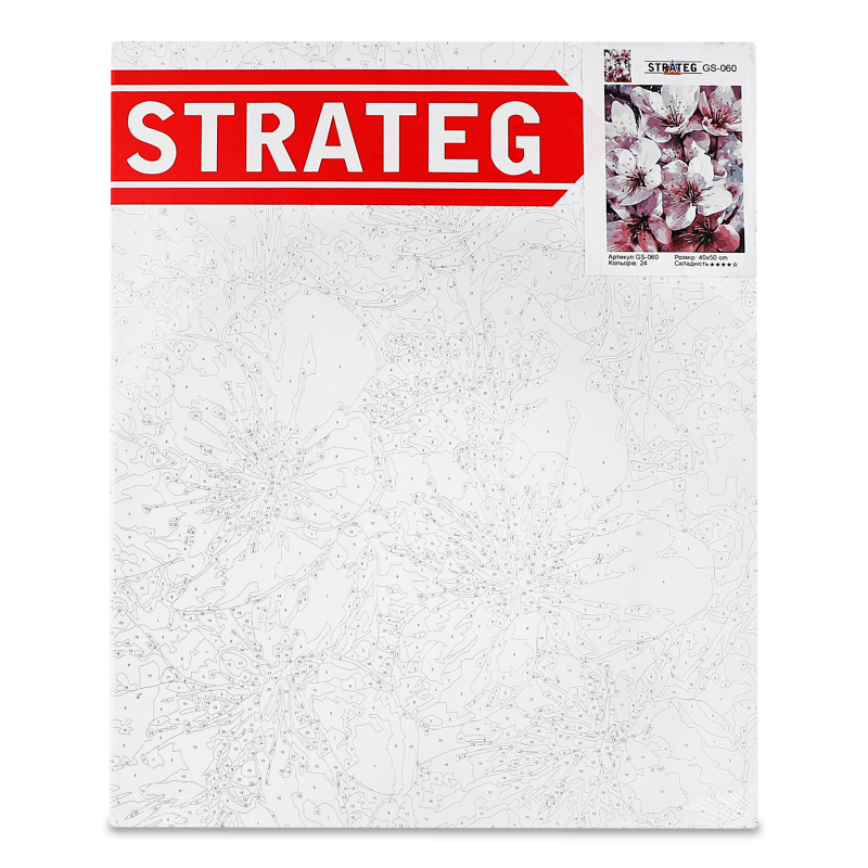 Набір д/розпису по номерах Квіти 40*50см Стратег