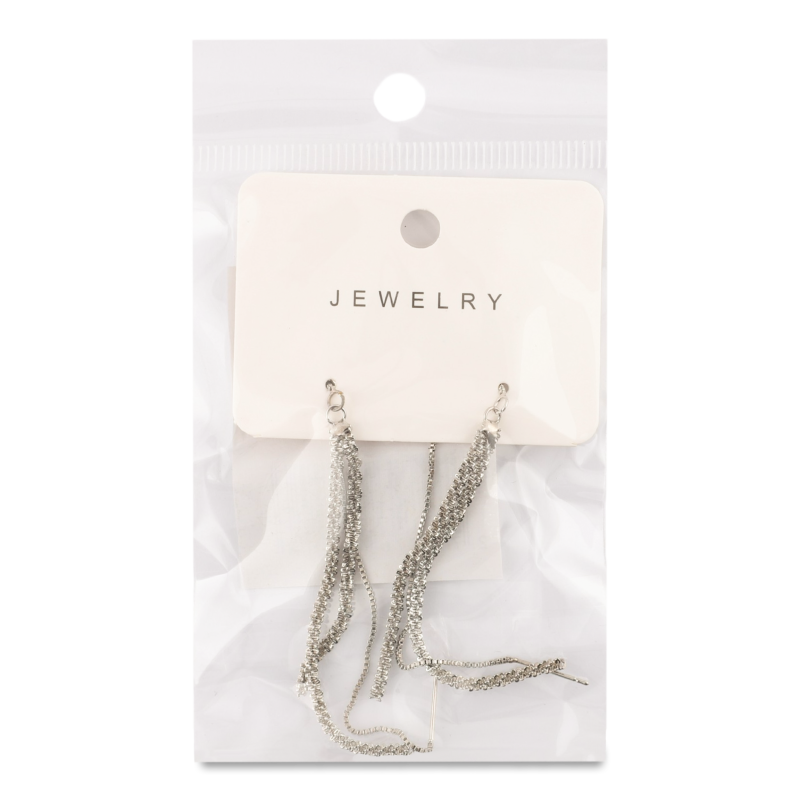 Сережки сірий метал без застібки в асортименті