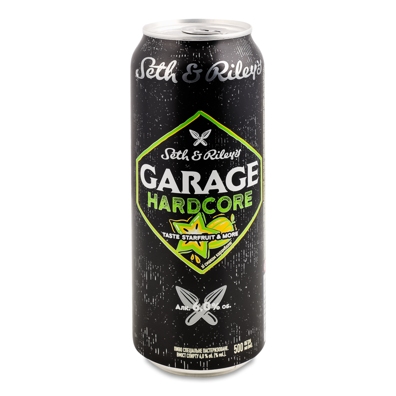Пиво спеціальне Hardcore з смаком карамболю 6% 0,5л ж/б S&R Garage