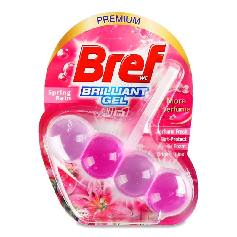 Засіб д/чищення унітазу Блискучий гель Весняний дощ 42г Бреф