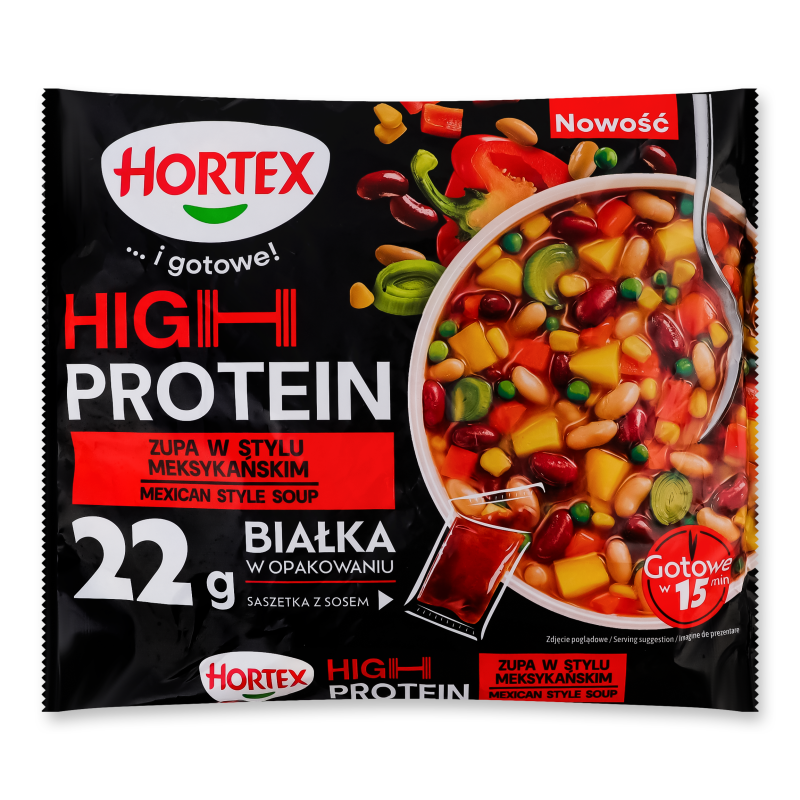 Суп в мексиканському стилі High protein глибокозаморожений 450г Hortex