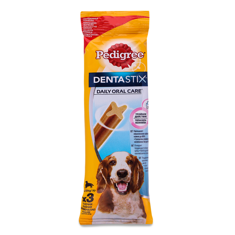 Ласощі д/собак DentaStix палички д/чищення зубів 3шт 77г Pedigree