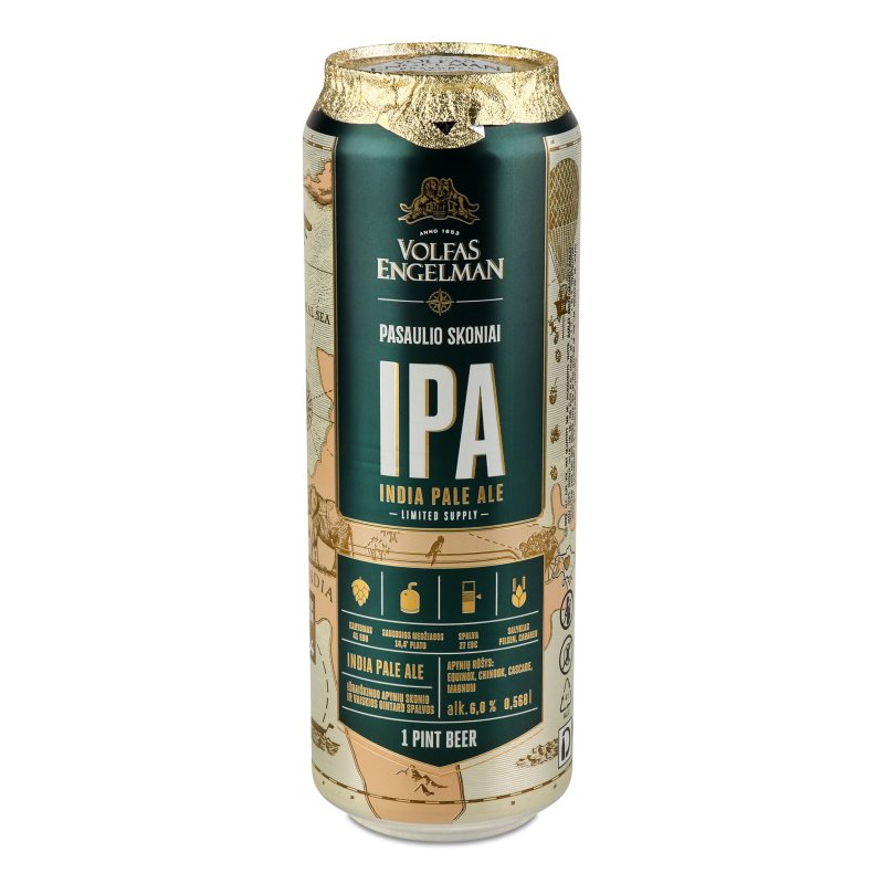 Пиво IPA світле 6% 0,568л ж/б Volfas Engelman