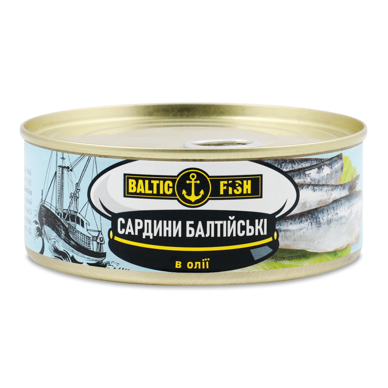 Сардини Балтійські в олії 240г ж/б з ключем Baltic Fish