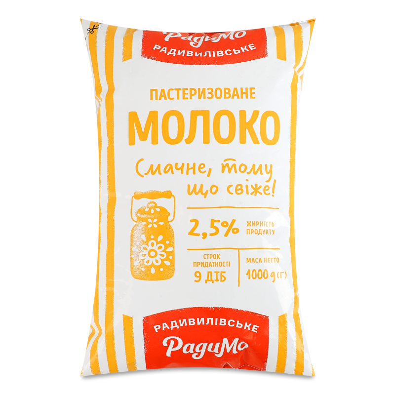 Молоко 2.5% 1л п/е Радивилівмолоко