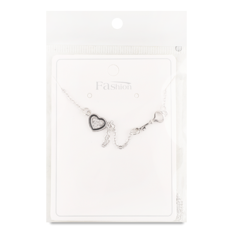 Ланцюжок сірий метал з підвіскою 40см FHF1549