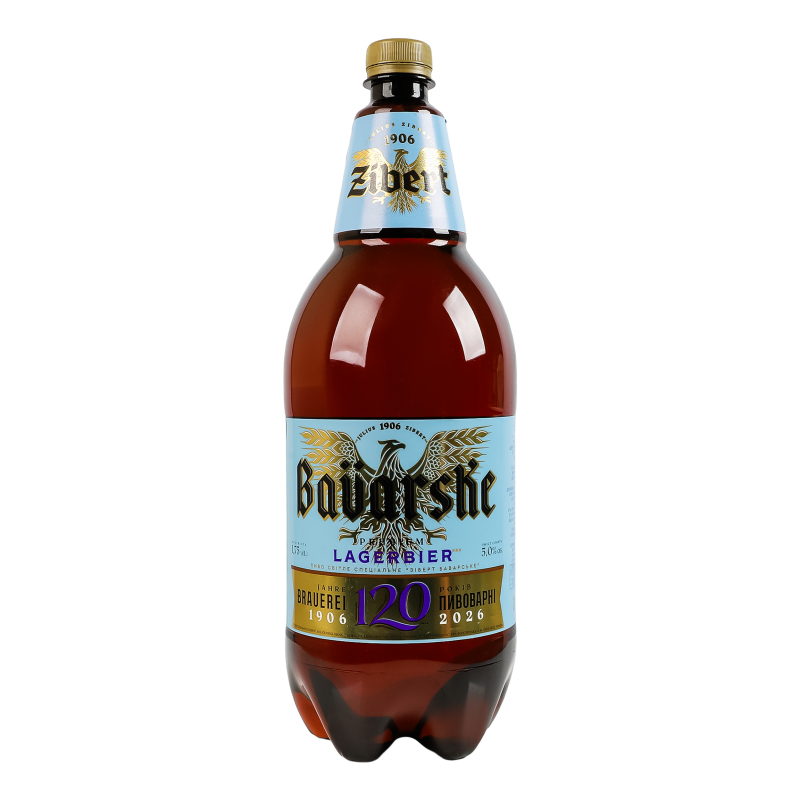 Пиво спеціальне 1.75л 5% світле пастеризоване Баварське Zibert п